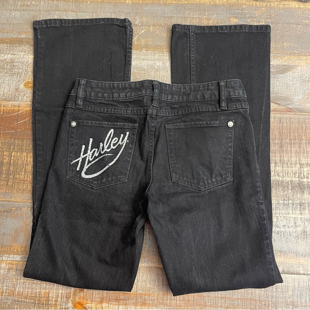 Harley Davidson women’s Black bling bootcut jeans